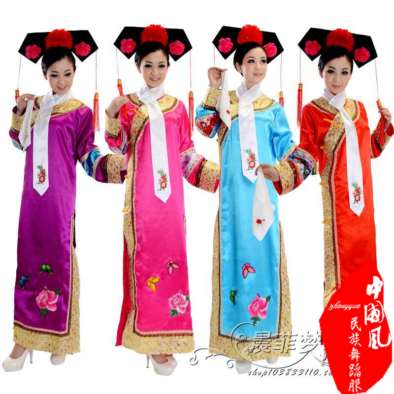 古装连体格格装 甄嬛传改良版旗装满清演出服装清朝旗服特价多色