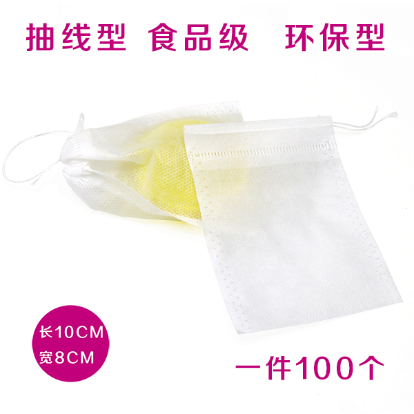 100个7*9cm无纺布抽线茶包袋泡茶袋茶叶过滤煲汤煎药中药袋一次性在类目 餐饮具, 茶具, 茶道/零配中 - 来自Buy2taobao.com提供专业的淘宝代购服务