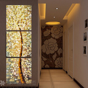 现代装饰画客g厅简约无框画玄关壁画水晶画冰晶玻璃挂画竖版三联