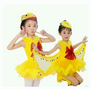新款儿童舞蹈服小黄鸭纱裙幼儿园女童小鸟小鸡动物演出表演服夏