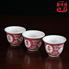 景德镇传统复古粉彩手绘红色，万寿陶瓷小酒杯，白酒杯(白酒杯)酒盅厂货