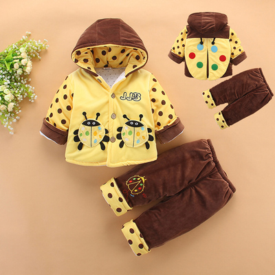 0--2岁婴儿冬季套装加厚棉袄棉服套装男童冬装