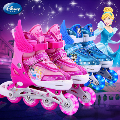 迪士尼溜冰鞋儿童全套装8男女童轮滑4-5-9旱冰鞋10滑冰鞋3-6-12岁
