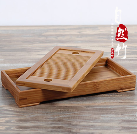 Bamboo tea tray Chahai small-scale Double tea tray Storage trumpet Kungfu Online tea setin the Tableware , Tea set , Tea tray category - from Buy2taobao.com to provide professional Taobao agent buy service