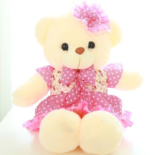 穿裙泰迪熊毛绒玩具熊公仔(熊公仔，)熊猫抱抱熊布娃娃小熊儿童生日礼物女