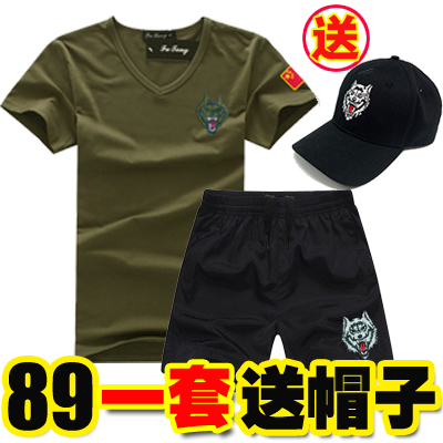 迷彩服套装男士夏季特种兵短袖t恤狼头休闲运动耐磨短裤野战军装在类目 户外/登山/野营/旅行用品, 户外服装, 户外休闲衣裤, 户外休闲衣裤套装中 - 来自Buy2taobao.com提供专业的淘宝代购服务