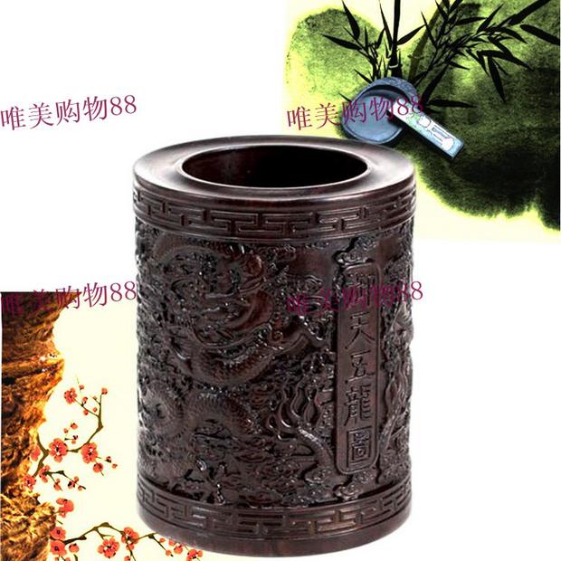 大展宏图黑檀木红木手工笔筒 精品高档木料浮雕刻木笔筒 文房用品|ruв категории электронный словарь/электрический бумажных книг/канцелярские принадлежности, получать/выставка товаров, ручка - от Buy2taobao.com для оказания профессиональной услуги покупки агента Taobao