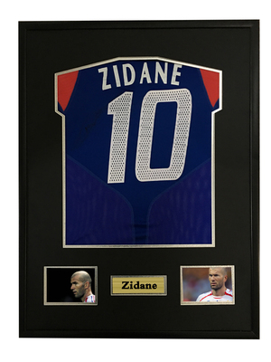 齐达内 法国国家队 亲笔签名 足球服球衣 含证书 裱框 2006年