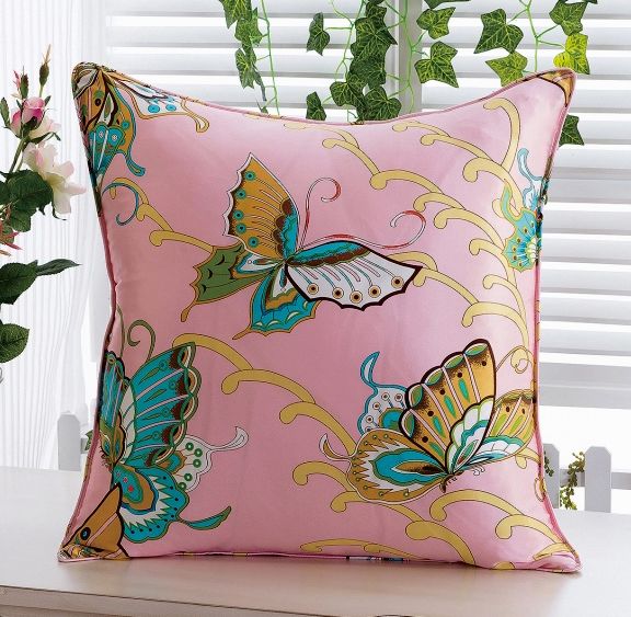 100%桑蚕丝 双面真丝靠垫套 抱枕套 规格可订做|msdalam kategori rumah Fabrik, bantal/bantal - dari Buy2taobao.com untuk memberikan perkhidmatan ejen Taobao profesional membeli