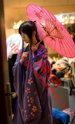 浪客剑心 神谷薰 紫色和服 cosplay 承接各种动漫服装定制