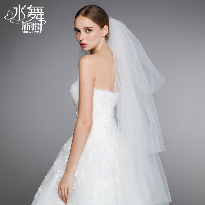 水舞白色 新娘头纱韩式四层多层婚纱配饰公主蓬蓬纱带发插R0033|msdalam kategori Aksesori/Belt kulit/Hat/Muffler, aksesori pakaian perkahwinan, Veil - dari Buy2taobao.com untuk memberikan perkhidmatan ejen Taobao profesional membeli