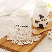 zakka可爱奶牛马克杯创意水杯子，牛奶壶日系风牛奶早餐杯咖啡杯