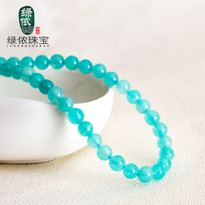 绿侬6A冰种天河石散珠圆珠隔珠串珠DIY手链手串佛珠半成品水