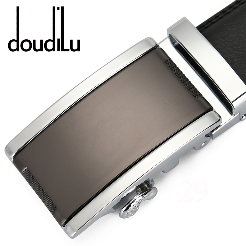 doudilu男士皮带真皮自动扣腰带青年商务中年牛皮休闲韩版裤腰带