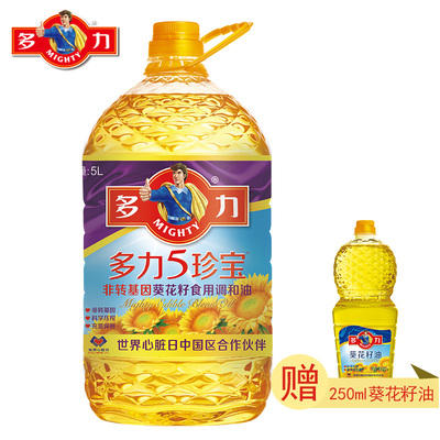 【天猫超市】多力 5珍宝非转基因葵花籽食用调和油5L 赠250ML小油