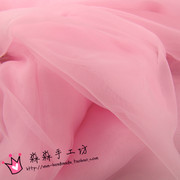 服饰原料布料 粉红色嫩粉色欧根纱玻璃纱薄面料 柯根纱造型裙礼服