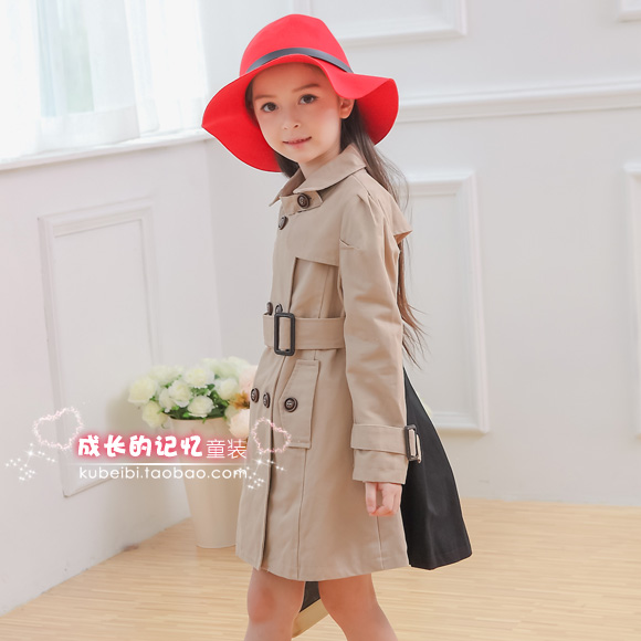 girl Windbreaker coat spring and autumn Korean Edition Mid length version Color matching belt children princess overcoat CUHK Female Womenin the Children/Baby/Family fitted , Coat/Jacket/Overcoat , Windbreaker category - from Buy2taobao.com to provide professional Taobao agent buy service