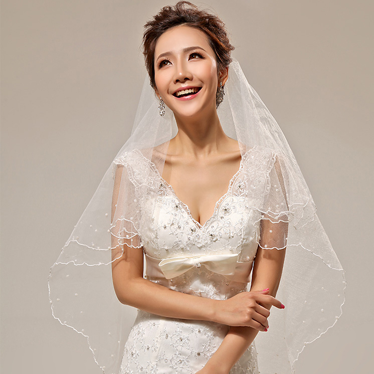 2017韩式新娘珍珠头纱白色短款蝴蝶结花边多层婚纱结婚素简约影楼在类目 服饰配件/皮带/帽子/围巾, 婚纱礼服配件, 头纱中 - 来自Buy2taobao.com提供专业的淘宝代购服务