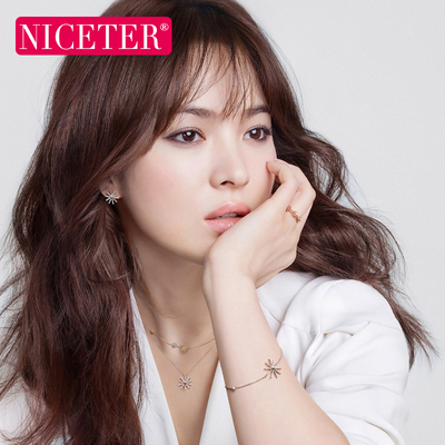 太阳电视剧同款 925银小雏菊锁骨项链+手链+