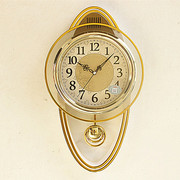 康巴丝14英寸欧式复古摇摆挂钟客厅简约时尚挂表卧室，静音石英钟表