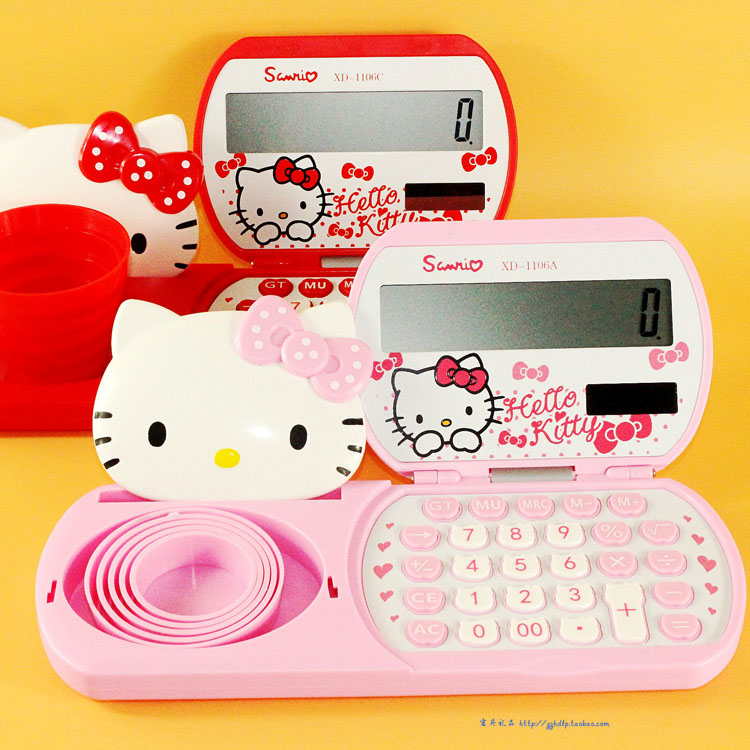 hello Kitty凯蒂猫计算器KT猫卡通太阳能多功能计算机带笔筒镜子在类目 电子词典/电纸书/文化用品, 计算器中 - 来自Buy2taobao.com提供专业的淘宝代购服务