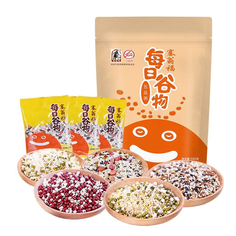 【天猫超市】塞翁福五品粥50g*10八宝粥原料清凉薏米红豆杂粮粥