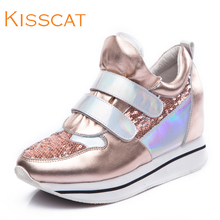 kisscat专柜2014奢华内增高休闲鞋厚底防水台运动鞋D44785-03SA图片