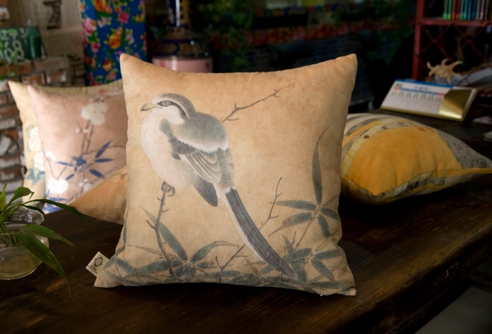 Chinese style Flower Retro Suede Pillow sleeve sofa Bedside Home Cushionin the Home Fabric , Pillow/Pillow category - from Buy2taobao.com to provide professional Taobao agent buy service