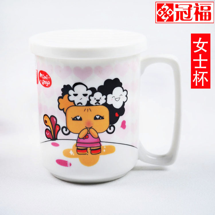 包郵冠福陶瓷 卡通時尚馬克杯 金玉瓷帶蓋子米米果果女士杯蓋杯在類目 餐飲具, 杯子/水杯/水壺, 馬克杯蓋中 - 來自Buy2taobao.com提供專業的淘寶代購服務
