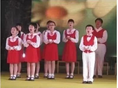 标题优化:新款六一儿童演出服中小学生诗歌朗诵服红色马甲款合唱表演服包邮