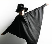韩版蝙蝠衫秋冬季潮流男装学生长袖套头连帽卫衣外套披风斗篷上衣