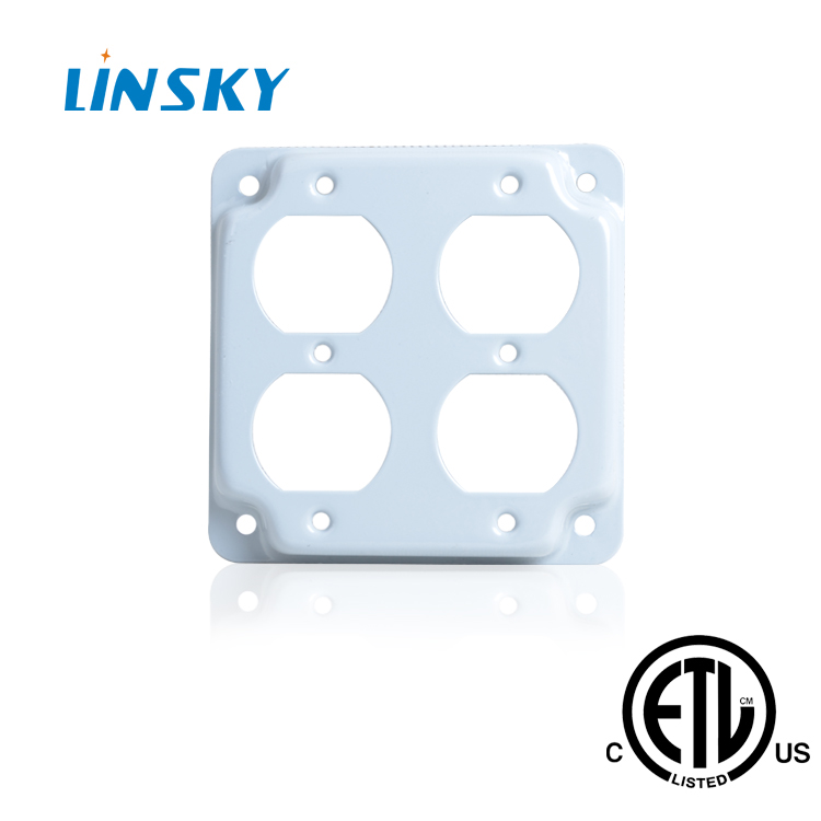 LINSKY Spirit day ETL&CETL Authenticate Galvanized sheet 4 *4 "Cover plate SG4404 Two Double socketin the Electronic/Electrician , Outlet , Switch Socket Set category - from Buy2taobao.com to provide professional Taobao agent buy service