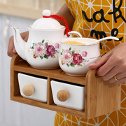 厨房调味罐创意油盐醋壶组合欧式调料盒套装多功能家用四件套陶瓷