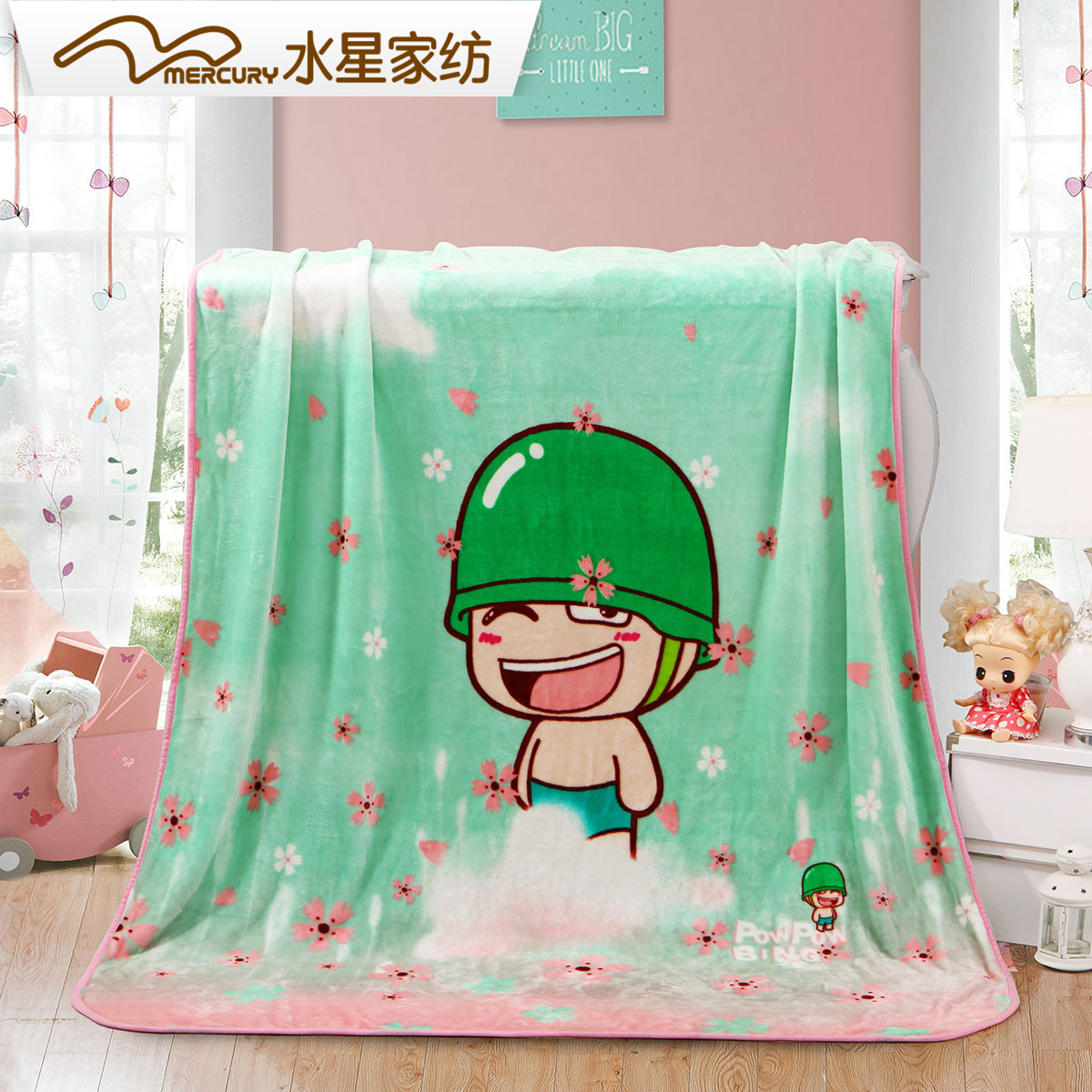 Mercury textile Small blanket double-deck Flannel Coral keep warm comfortable Cartoon printing Blanket Leisure blanketin the Bedclothes , Leisure blanket/Woolen blanket/Carpet category - from Buy2taobao.com to provide professional Taobao agent buy service