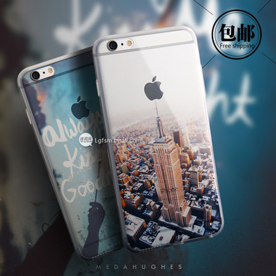 标题优化:新款上市城市系iPhone6手机壳超薄4.7寸透明软壳苹果6保护套简约