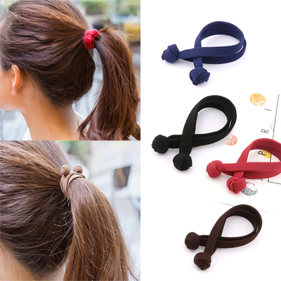 出口韩国高弹力扎头发饰品皮筋韩版手工打结长款头绳发绳发圈头饰