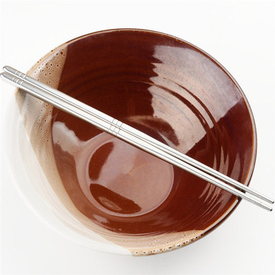 方形防滑筷子不锈钢方形 家用筷子 合金筷套装创意韩式餐具圆头