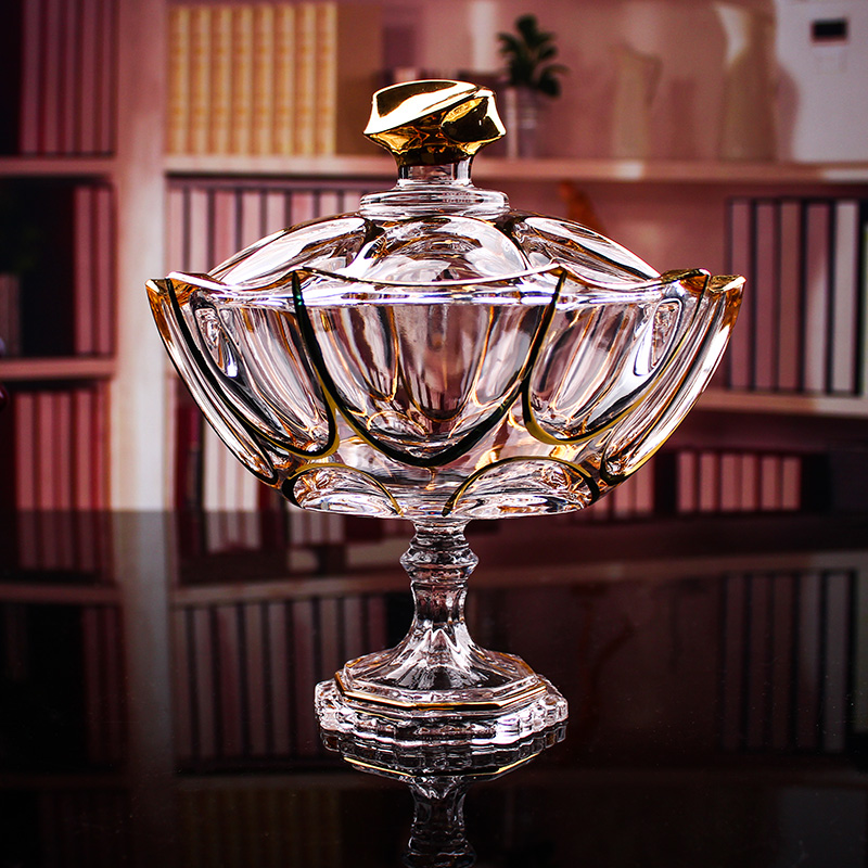 Sugar bowl crystal Glass Decorative pot Transparent candy jar Dried fruit jar Melon and fruit Home Furnishing Jewelryin the Tableware , Tableware , Fruit bowl/Fruit plate/Hamper category - from Buy2taobao.com to provide professional Taobao agent buy service