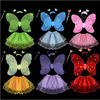 公主舞蹈裙玩具万圣节儿童天使蝴蝶翅膀四件套幼儿表演舞蹈演出