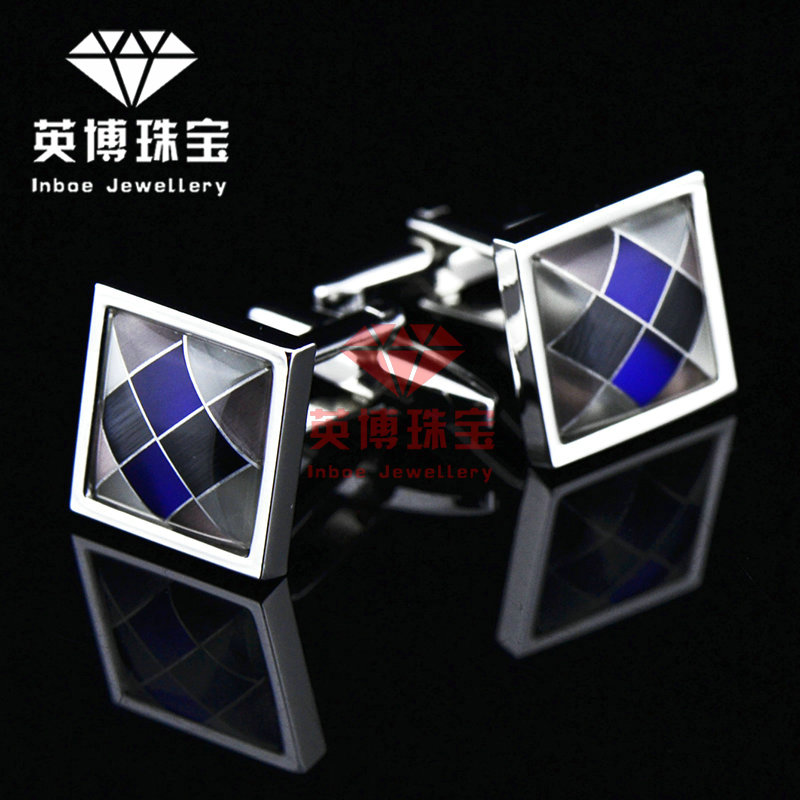 英博袖扣藍色貝殼方形法式襯衫袖口扣男士袖釘Cufflinks /800814在類目 服飾配件/皮帶/帽子/圍巾, 袖釦中 - 來自Buy2taobao.com提供專業的淘寶代購服務
