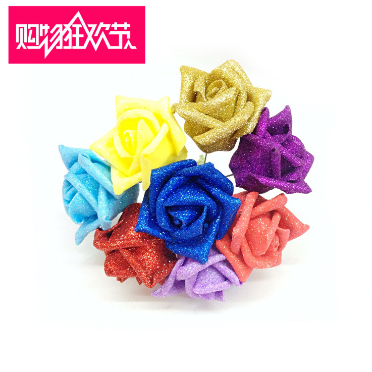 Glitter Rose PE simulation foam rose flower Packaging Materials wholesale Silk flower Decorative artificial flowersin the Festive supplies/Gift , Wedding Themes/Props , Wedding silk flower  category - from Buy2taobao.com to provide professional Taobao agent buy service