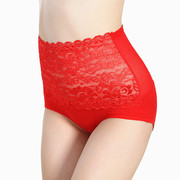 高腰本命年红色蕾丝性感，镂空内裤竹纤维女士收复提臀三角舒适短裤