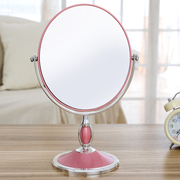 台式化妆镜欧式镜子双面梳妆镜，便携折叠结婚公主镜3倍高清放大