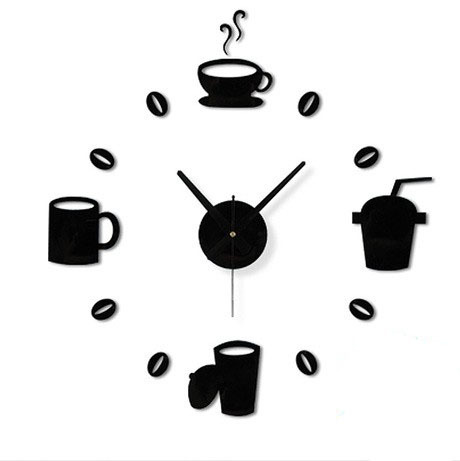 Coffee drinks DIY Mute Wall Clock a living room bedroom Tea Restaurant Fashion creative personality Stick Wall clocks and watchesin the Home accessories , Home bell ornaments/Alarm Clock , Wall clock category - from Buy2taobao.com to provide professional Taobao agent buy service