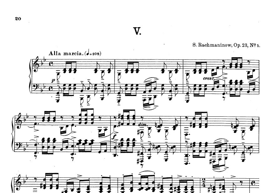 11351拉赫玛尼诺夫 g小调钢琴前奏曲 钢琴谱 op.23 no