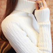 麻花高领毛衣女(毛衣女，)2016冬季韩版修身套头，长袖打底加厚针织衫外套