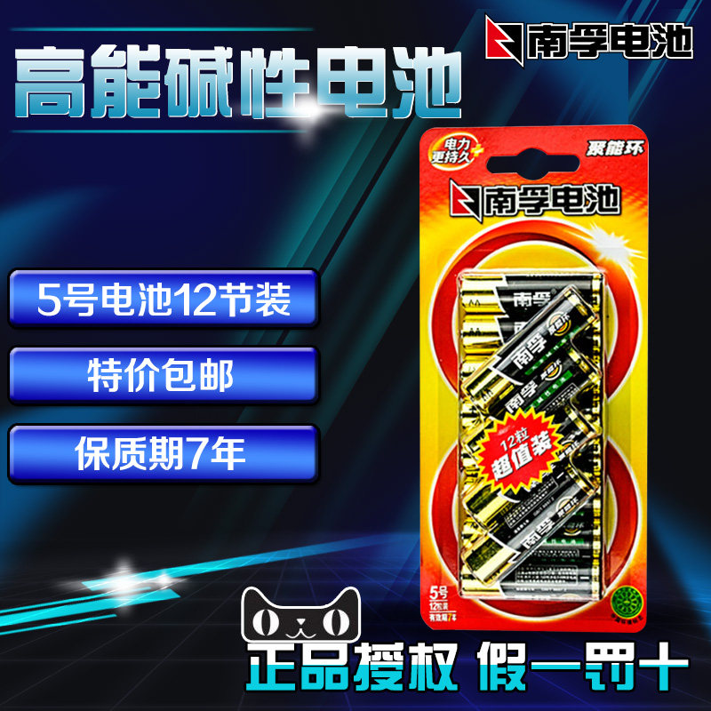 南孚正品5号电池 包邮价12节超值装高性能 南孚碱性家庭专用电池