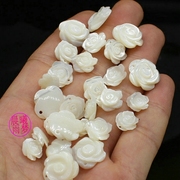 天然珍珠马蹄骡贝精雕玫瑰花瓣 边孔DIY耳环吊坠贝壳手作材料配件