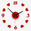 红色心形DIY粘贴时钟 个性静音客厅钟表现代墙钟创意婚房艺术挂钟