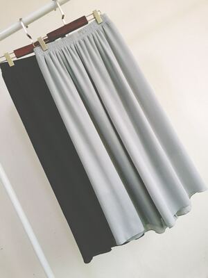 2016年春夏新款阔腿裤九分裤松紧腰大裤脚褶皱雪纺裤